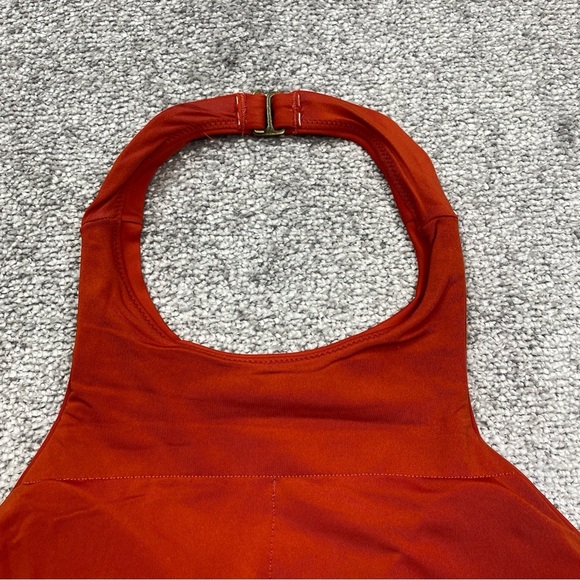 Andie The Luzon One Piece Swimsuit Medium Red Halter Full Bottom Low Leg AO209 - Picture 12 of 13